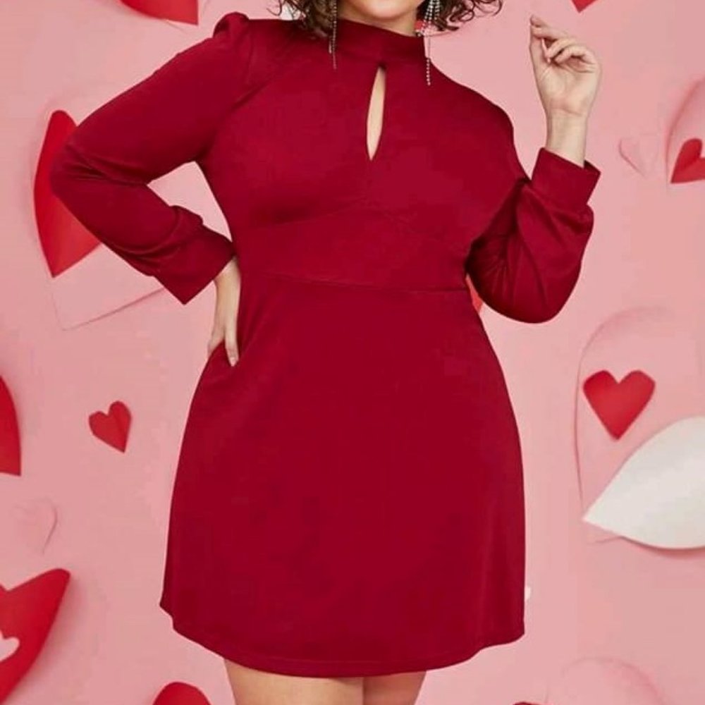 Burgundy Backless Minidress 4X (3X Fit)